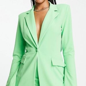 Lime Green 90s Style Blazer